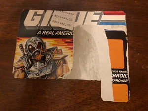 CHARBROIL FLAMETHROWER 1988 Partial CARD BACK GI JOE COBRA ACTION FORCE - Picture 1 of 2