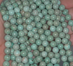 8MM TURQUOISE HOWLITE GEMSTONE ROUND LOOSE BEADS 16" - Picture 1 of 4