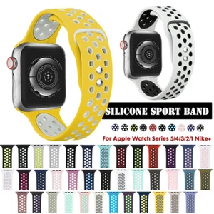 For Apple Watch Silikon Armband Armband Series 7 6 5 4 3 2 Uhrenarmband 38-45mm - Picture 1 of 12