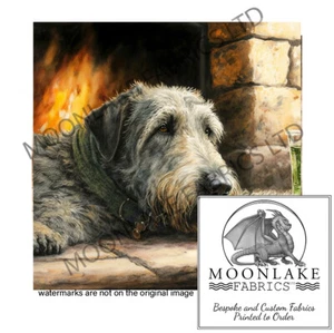 Irish Wolfhound Enjoying the Warmth 100% Natural Cotton or 290gsm soft Polyester - Picture 1 of 3
