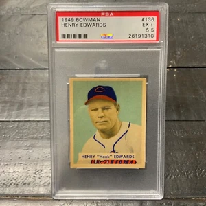 1949 Bowman Henry “Hank” Edwards #136 *Indians* PSA 5.5 EX+ - Picture 1 of 2