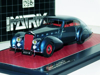 DELAGE D8-120 S POURTOUT COUPE 1938 MET. BLUE MATRIX LIM. MX50504-041 1/43 - Immagine 1 di 2