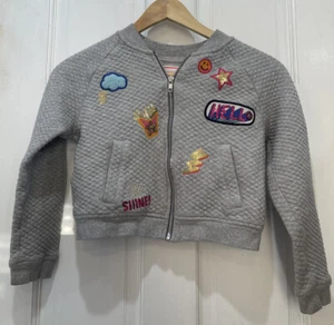 Gymboree Girls Gray Full Zip Lightweight Jacket W/Decorative Sequence SZ Large - Picture 1 of 9