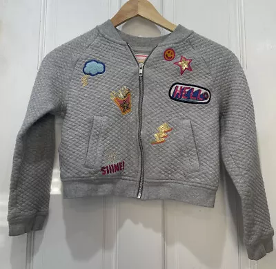 Gymboree Girls Gray Full Zip Lightweight Jacket W/Decorative Sequence SZ Large - Image 1 of 4