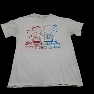 Peanuts Snoopy & Linus Aint No Time to Hate Screen Print Camp T-Shirt (Defects) - Bild 1 von 10