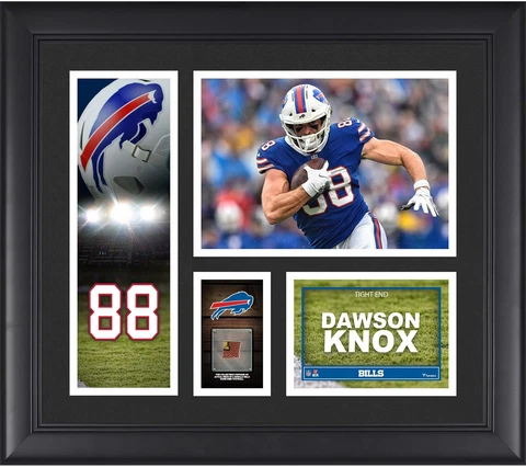 Dawson Knox Buffalo Bills Framed 15" x 17" Player Collage with a Cover