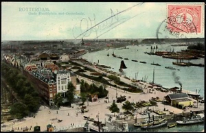 Foto postal Países Bajos 1908, Rotterdam, Oude Hoofdplein met Oosterkade. - Imagen 1 de 3