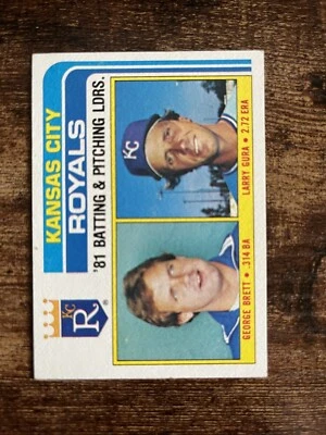 George Brett/Larry Gura 1982 Topps #96 Royals Leaders - Image 1 of 2