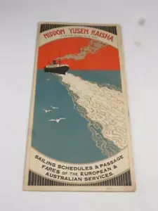 Antique Travel Memorabilia Japan Mail Steamship Company Schedules & Fares 1919 - Picture 1 of 6
