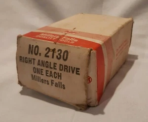 Vintage MILLERS FALLS No. 2130 Right Angle Drill Drive IN BOX W/ Paperwork - Picture 1 of 8