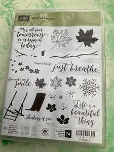 New Set 24 Stampin Up!  Colourful Seasons Clear Stamps Cardmaking 143726 - Picture 1 of 2