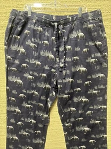 Eddie Bauer Pajama Pants  Bear Tree Lounge Drawstring Pocket Nature SZ 2XLT NWT - Picture 1 of 9