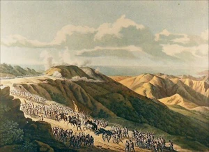 ITALIE - AUTRICHIENS ATTAQUANT les REDOUTES de MONTELEGINO (1796) - Gravure 19e - Picture 1 of 2