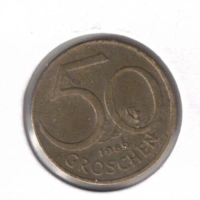 1969 AUSTRIA CIRCULATED 50 GROSCHEN ALUMINUM BRONZE COIN! - Image 1 of 2