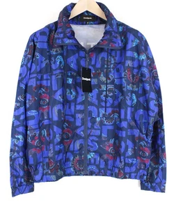 DESIGUAL Lex women`s 40 Blue Short Jacket Abstract Print Hidden Hood - Picture 1 of 9