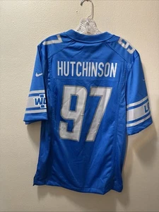 New Nike Aidan Hutchinson Detroit Lions NFL Blue Game Jersey Men's Sz S $130 - Picture 1 of 15