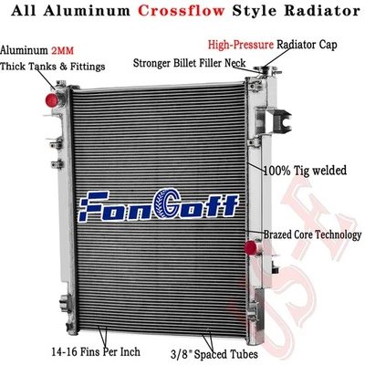 2 ROW ALUMINUM RADIATOR Fits 2010-2012 DODGE RAM 2500 3500 4500 5500 6.7L - Image 1 of 4