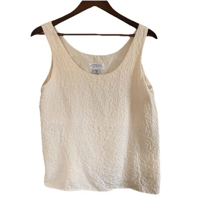 De colección Compagnie International Express Mujer’s Marfil Texturizado 100% Seda Talla Pequeña Foto 1 de 4