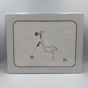 Disney Artist Gene Gonda Yo Yo Flamingo Hand Drawn Art “Carnival Of The Animals” - Picture 1 of 6