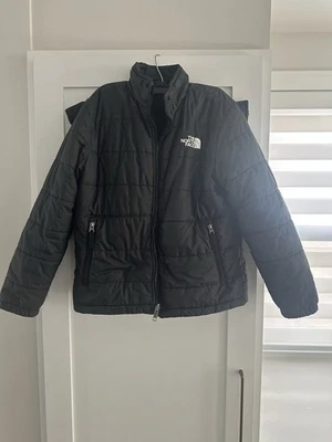The North Face Boys Reversible Full Zip Black  Hooded Jacket Coat Size Large 12 - Image 1 of 4
