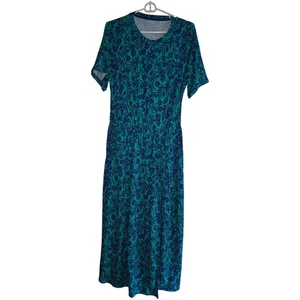 Damen Kurzarm Wickelkleid Boden Größe 14 geblümt mit Taillenband  - Bild 1 von 8