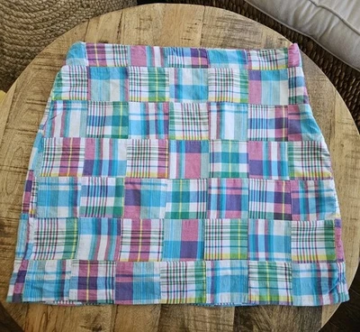 Talbots Patchwork Plaid A-Line Skirt Women’s Size 16 Preppy Nautical Party - Image 1 of 4