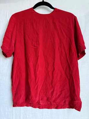 Blusa Liz Claiborne Collection Feminina Tamanho Pequeno 8 Vermelha 100% Seda Vintage - Imagem 1 de 4