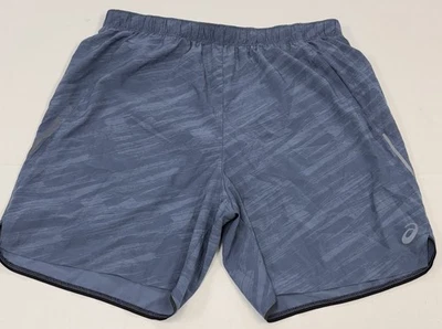 Pantalones Cortos Deportivos Asics para Correr/Entrenamiento Hombres Grandes Azul Gris Estampado de Tigre Reflectante Foto 1 de 4