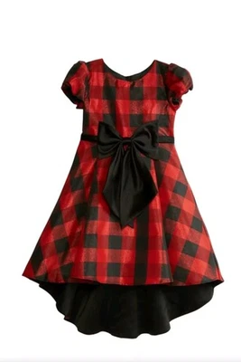 Vestido de concerto de Natal xadrez Buffalo edições raras meninas tamanho 7 alto baixo  - Imagem 1 de 4