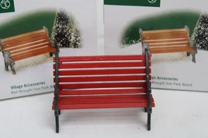 Banco de parque de hierro forjado rojo DEPT 56 (2) - Imagen 1 de 6