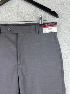 Kenneth Cole Awear Tech Pants Uomo 32 Grigio Misto Lana Abito Estremamente Slim Fit Nuovo - Foto 1 di 9