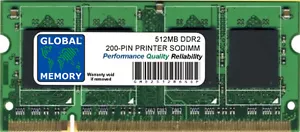 512MB DDR2 200-PIN Stampante RAM (A0634786, CC411A, 311-9609, 097S03635, - Foto 1 di 1