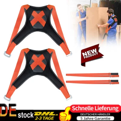 4x Tragegurte Möbeltransport Set Schultergurte Tragehilfe Schwere Lasten Bewegen - Bild 1 von 4