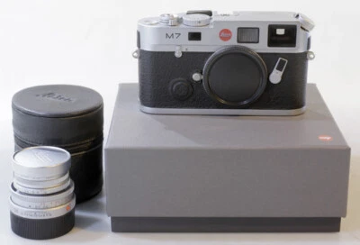 [MINT IN BOX]Leica M7 0.72 35mm Rangefinder Film Camera-Silver+ELMAR-M 50mm F2.8 - Image 1 of 4
