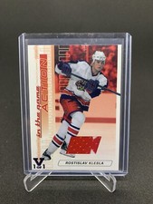 2003-04 IN THE GAME ACTION HOCKEY GAME USED JERSEY CARD ROSTISLAV KLESLA #M-41