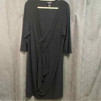 Lane Bryant Black Faux Wrap Dress Plus Size 26 NWOT - Image 1 of 4