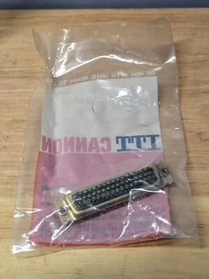 New (NOS) ITT Cannon DDMF-50P D-Sub Connector 50 Pins Network Computer Uses - Image 1 of 4