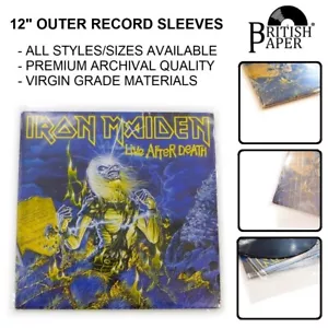 More details for 12&quot; record sleeves outer plastic vinyl covers anti static bags 12 inch lp albums
