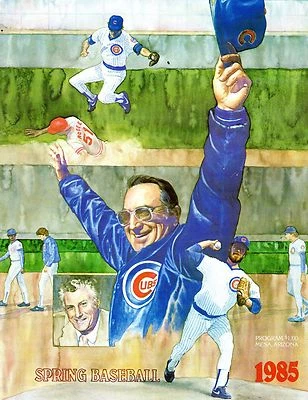 1985 Spring Training Baseball Program San Diego Padres @ Chicago Cubs, unscored - Image 1 of 4