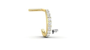 Natürlicher L-Form Diamant Nasenstecker - Bild 1 von 7