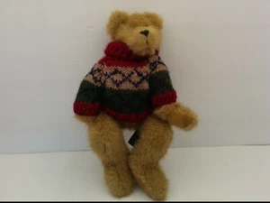  BOYDS BEAR "THE ARCHIVE SERIES" BEAR W/RED KNIT SWEATER, JOINTED LIMBS, 1990-93 - Picture 1 of 6