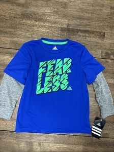 Adidas Climalite Boys Size 4 Long Sleeve Shirt “Fearless” NWT NEW - Picture 1 of 5