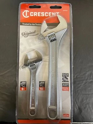 Crescent AC2610VS Alloy Steel Adjustable Wrench Set 10 in. & 6 in. NEW - Image 1 of 2