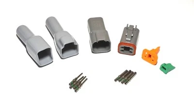 Deutsch DT 4-Pin Genuine Connector Kit, 14-16AWG Solid Contacts & Boots, USA - Image 1 of 4