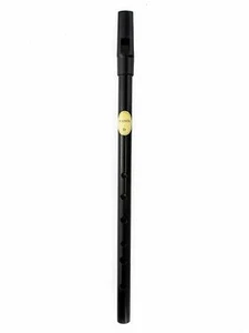 Feadog Brass Black Tin Whistle Key of D Penny Flute, Irish Made - Picture 1 of 3