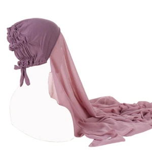 Sciarpa scialle hijab sciarpa berretto istantaneo turbante donna musulmana pronto all'uso - Foto 1 di 46