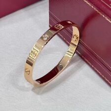 Authentic Cartier LOVE Bracelet Au750 Diamonds US 17 18K Rose Gold Bracelet