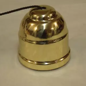 classic electric polished brass ceiling mounted brown pull cord light switch - Bild 1 von 7