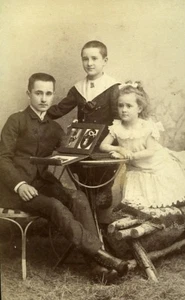 Children Portrait Fashion 27000 Evreux Old Photo CDV Berthaud 1890 - Imagen 1 de 2
