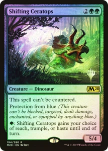 MTG FOIL Shifting Ceratops Promo Pack Core Set 2020  - Promo: Planeswalker - Picture 1 of 1